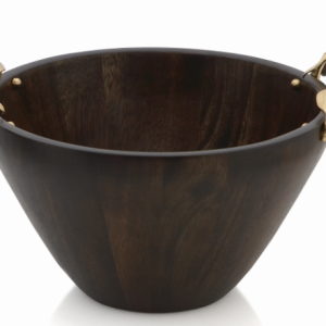 olive branch gold wood bowl